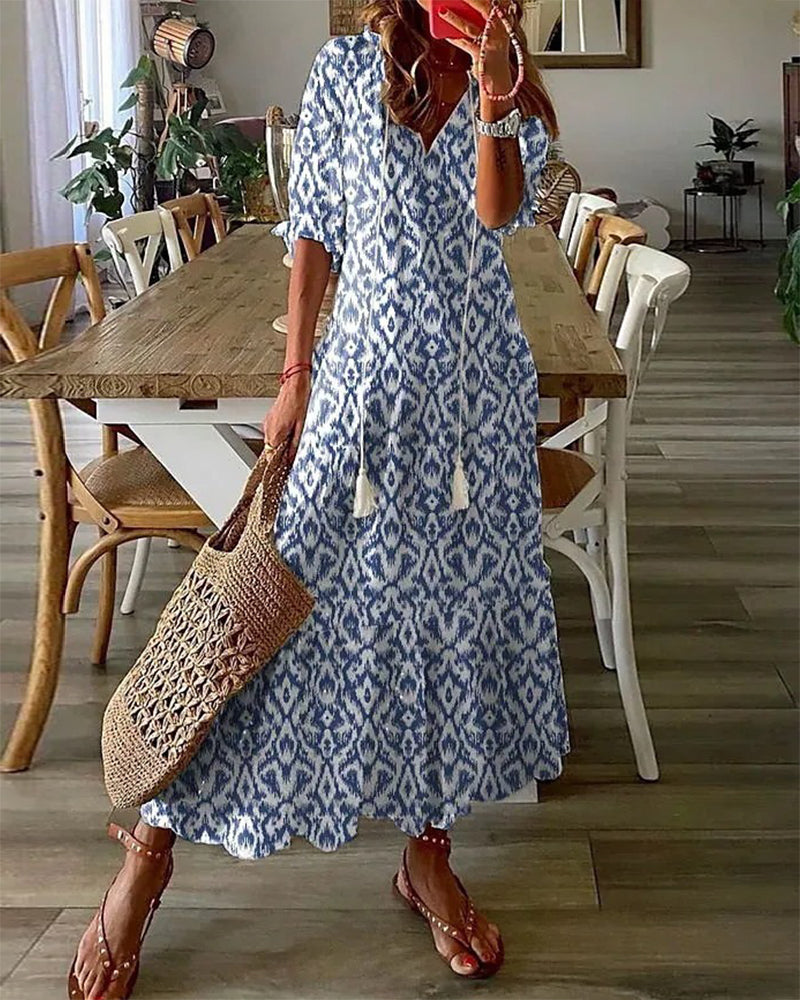 Odette – Maxi-Jurk In Boho-Stijl Met Ibiza Vibes, Luchtig Katoen
