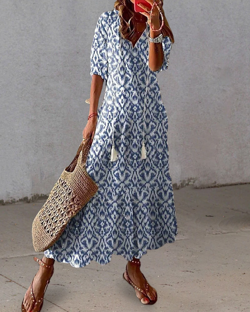 Odette – Maxi-Jurk In Boho-Stijl Met Ibiza Vibes, Luchtig Katoen