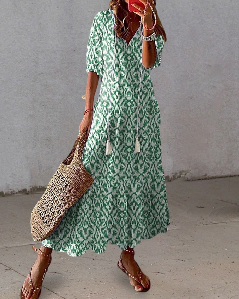 Odette – Maxi-Jurk In Boho-Stijl Met Ibiza Vibes, Luchtig Katoen