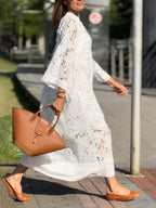Willow | Strand Glam Bloem V-Hals Midi Jurk