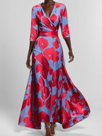 Lea | Seaside Glam Elegante Mid Sleeve Maxi Jurk Ensemble