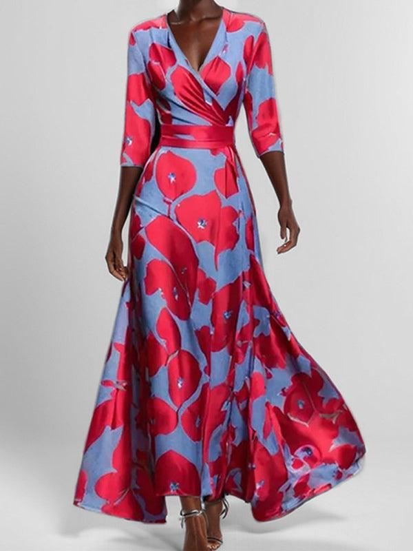 Lea | Seaside Glam Elegante Mid Sleeve Maxi Jurk Ensemble
