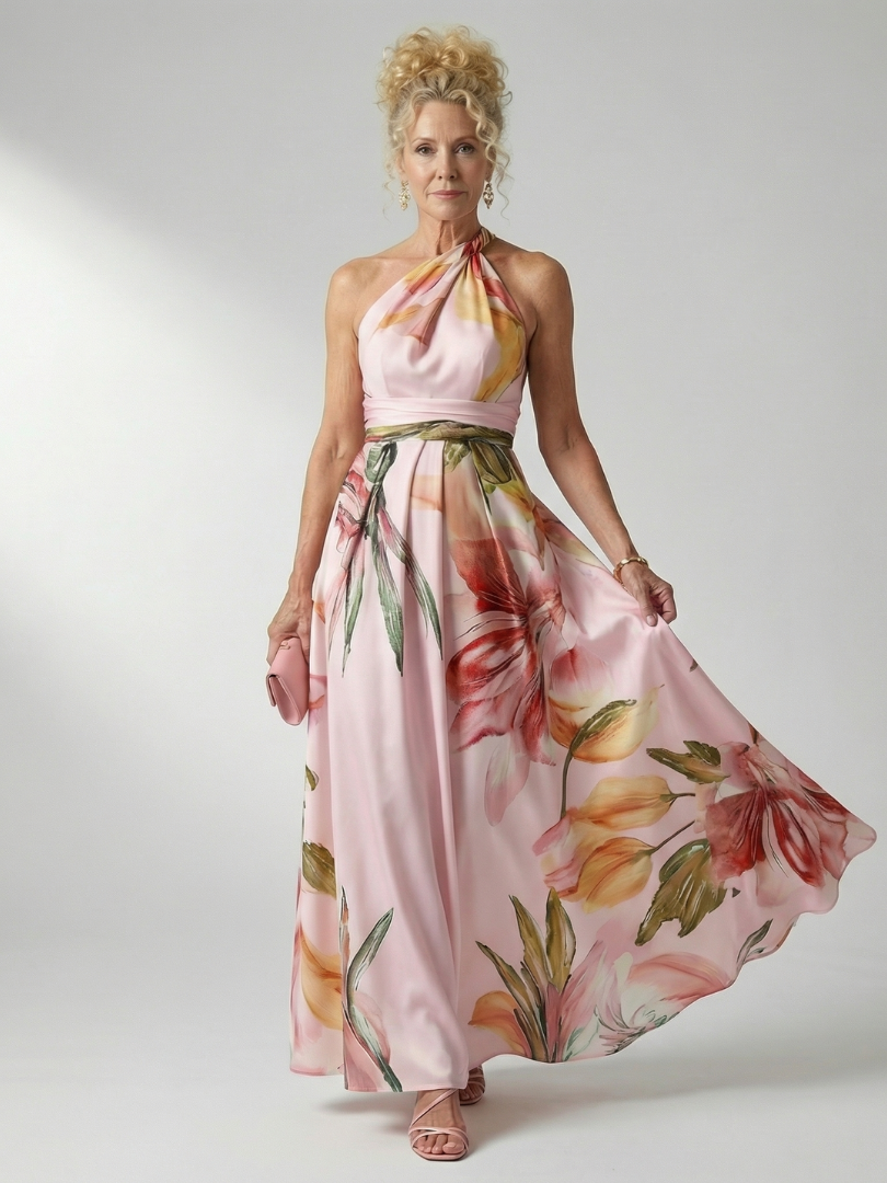 Amiel | Licht Floral Maxi Jurk