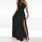 Tirza – One-Shoulder Jurk Met Elegante Split En Vloeiende Stof