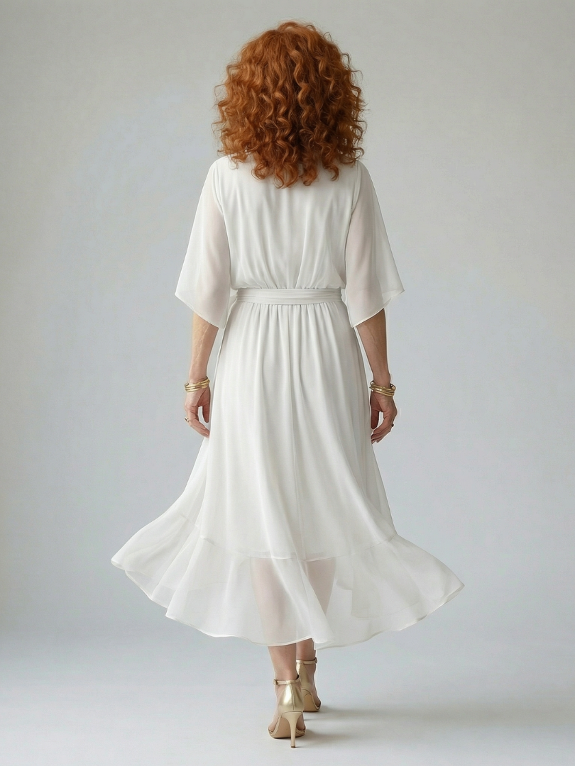 Elric | Licht Drape Midi Jurk