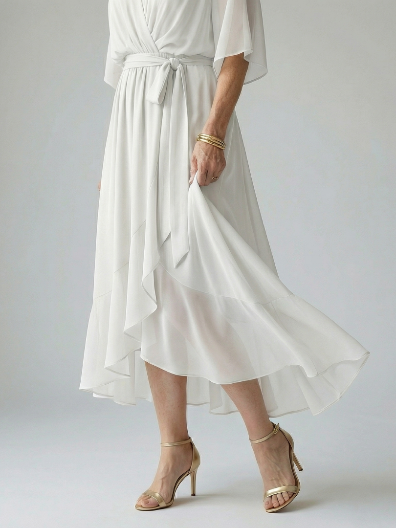 Elric | Licht Drape Midi Jurk