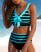 Emma | Gestreepte bikini met hoge taille