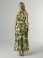 Sylin | Geplooide Halter Midi Jurk