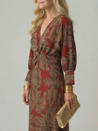 Lune | Natuurlijke Wrap Midi Jurk