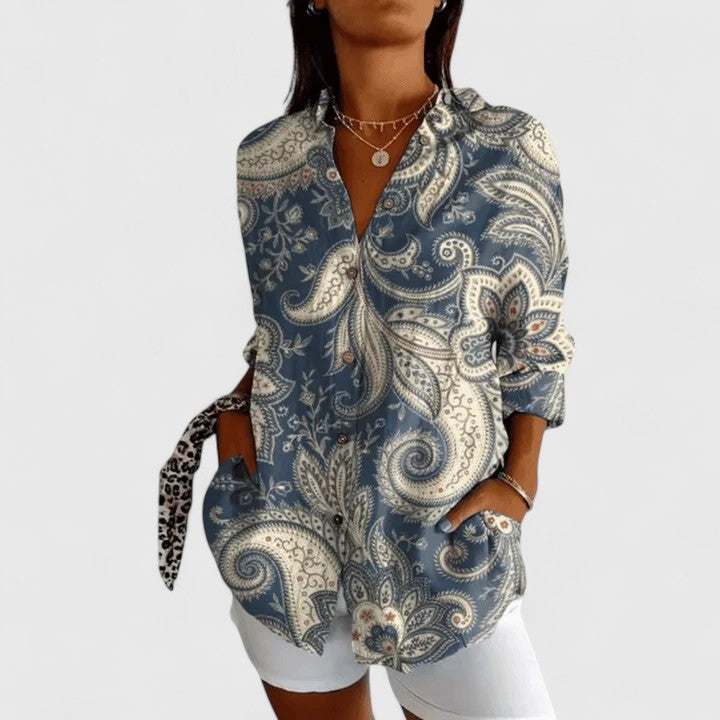 Katarine | Elegante Bloes met Bloemen
