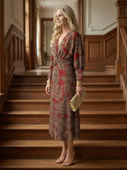 Lune | Natuurlijke Wrap Midi Jurk