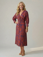 Lune | Natuurlijke Wrap Midi Jurk