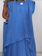 Sherry™ Geplooide Midi Top & Brede Pantalon Set