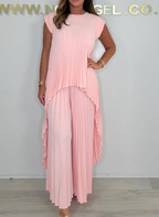 Sherry™ Geplooide Midi Top & Brede Pantalon Set