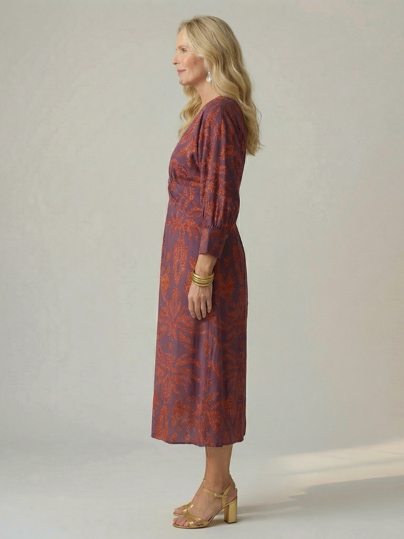 Lune | Natuurlijke Wrap Midi Jurk