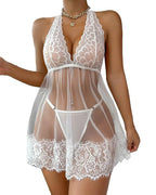 Isola™ | Verleidelijke Nachtjurk met Kanten Halter & String