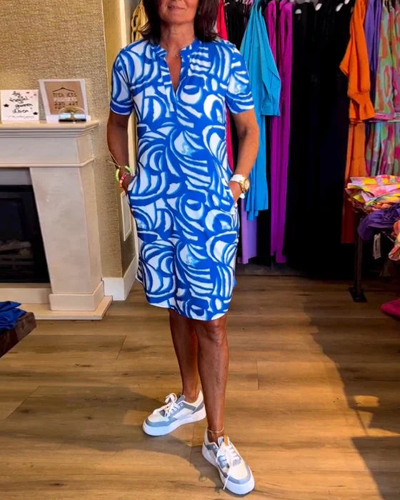 Nathalie - Stijlvolle Midi Zomerjurk