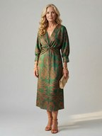 Lune | Natuurlijke Wrap Midi Jurk