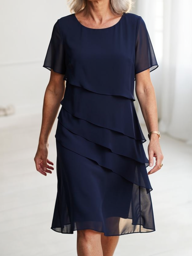 Linda | Elegante Comfort Rimpel Jurk
