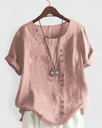 Élisavie | Comfortabele Blouse met Korte Mouwen