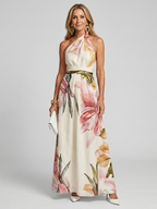Hester | Zachte Halter Vloeiende Maxi Jurk