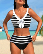 Emma | Gestreepte bikini met hoge taille
