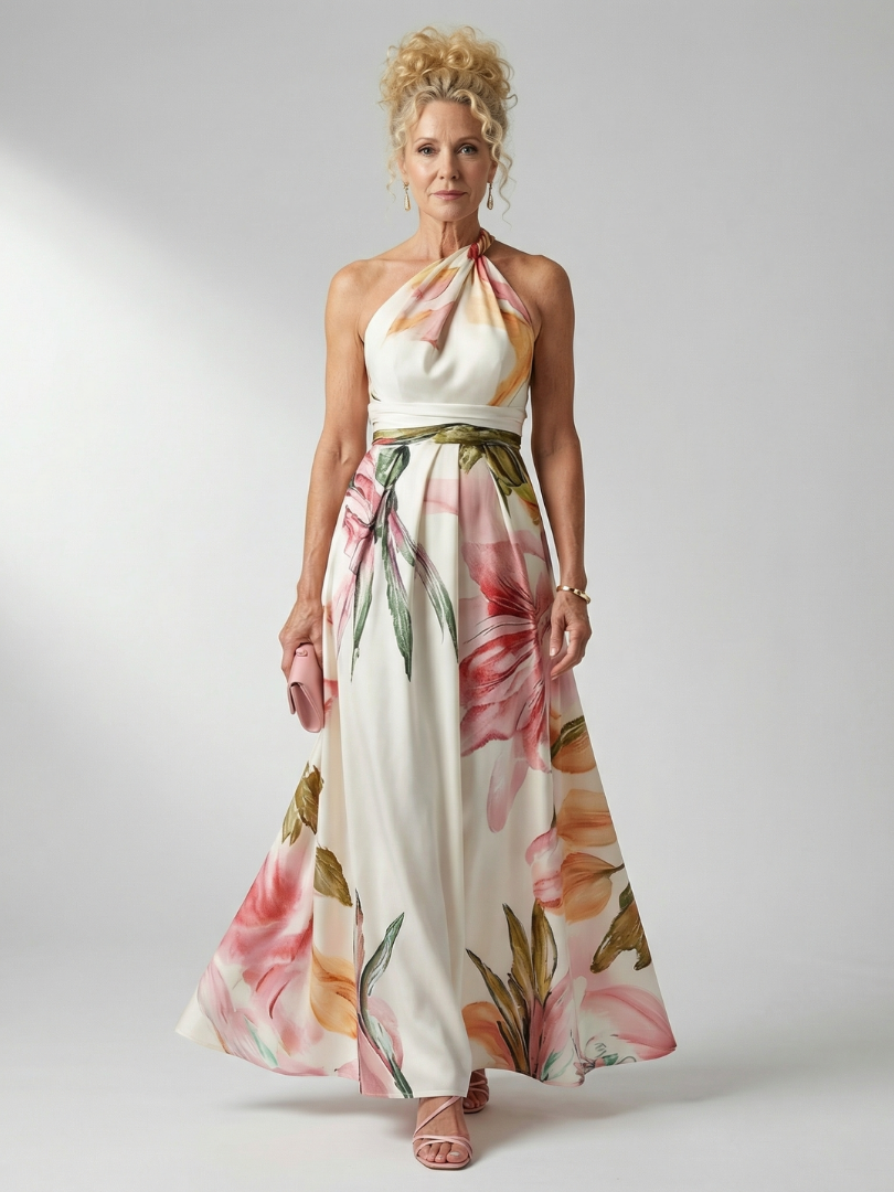 Amiel | Licht Floral Maxi Jurk