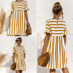 Miranda - Trendy Gestreepte Jurk