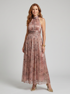 Imogen | Textured Finish Mouwloze Midi Jurk