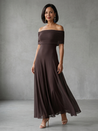 Juni | Off Shoulder Draped Midi Dress