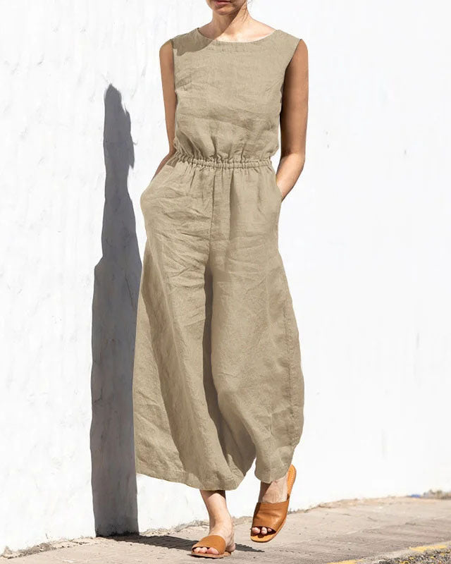 Norah - Mouwloze Jumpsuit Met Wijde Pijpen En Trendy Design