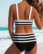 Emma | Gestreepte bikini met hoge taille