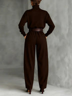 Jessica™ Elegante Top & Rechtafstaande Broek Set