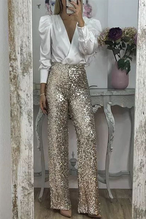 Anouk – Uitlopende Feestbroek Met Pailletten