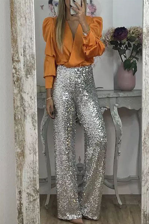 Anouk – Uitlopende Feestbroek Met Pailletten