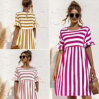 Miranda - Trendy Gestreepte Jurk