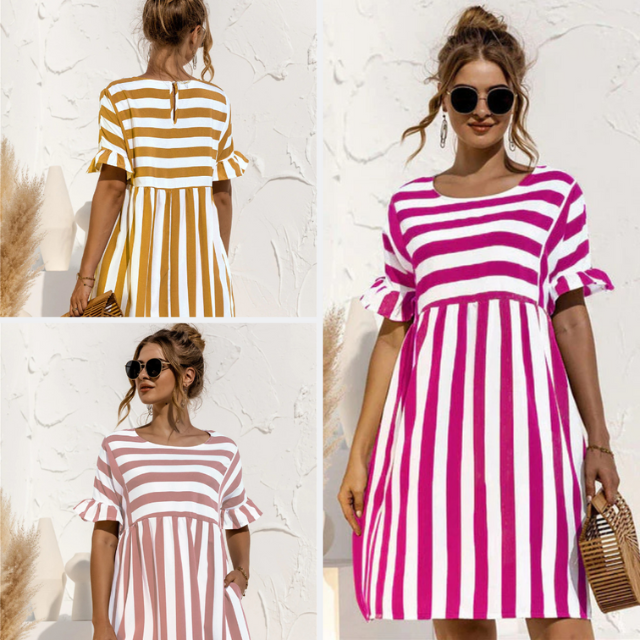 Miranda - Trendy Gestreepte Jurk