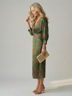 Lune | Natuurlijke Wrap Midi Jurk