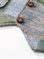 Leo | Tweed Gilet met Patchwork Design & Visgraatpatroon