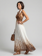 Orlune | Plissé Witte Midi Jurk
