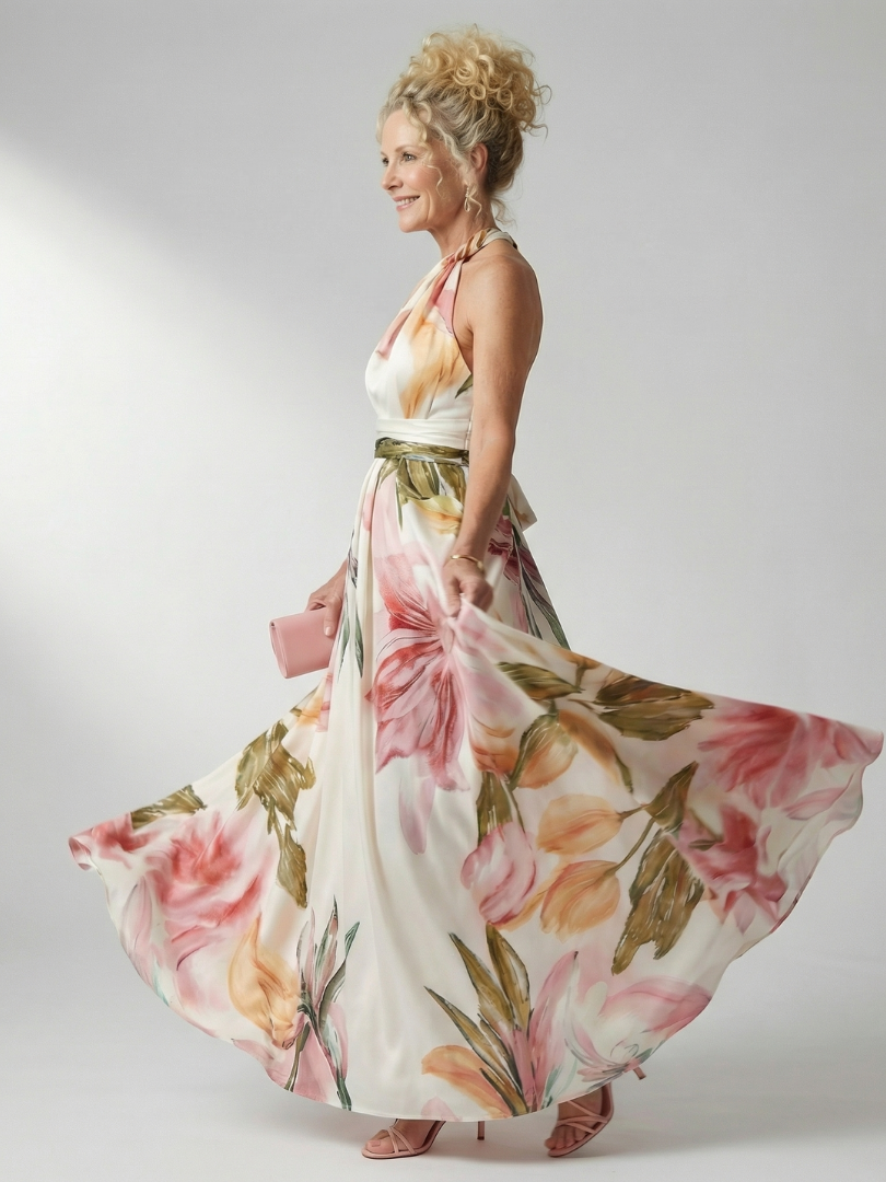 Amiel | Licht Floral Maxi Jurk