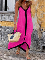 Nancy | Eilandstijl Lavechic Kleurblok Midi Jurk Look