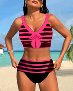 Emma | Gestreepte bikini met hoge taille