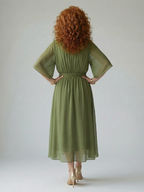 Elric | Licht Drape Midi Jurk