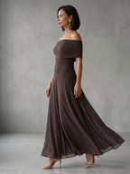 Juni | Off Shoulder Draped Midi Dress