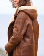 Sophie - Jas Elegante Met Capuchon Lang Gevoerd Dames