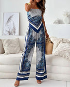 Helen | Vakantie Klaar Stijlvolle Vetersluiting Vest & Broek Twee-Delige Set Jurk