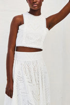 Larissa™ Geborduurde Top & Hoge Taille Maxi Rok Set