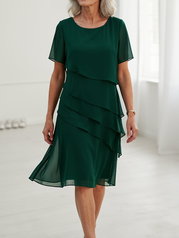 Linda | Elegante Comfort Rimpel Jurk