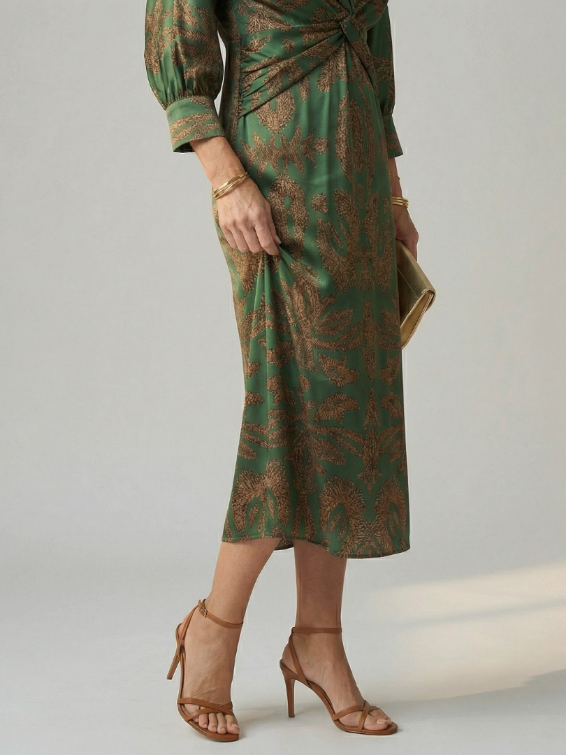 Lune | Natuurlijke Wrap Midi Jurk